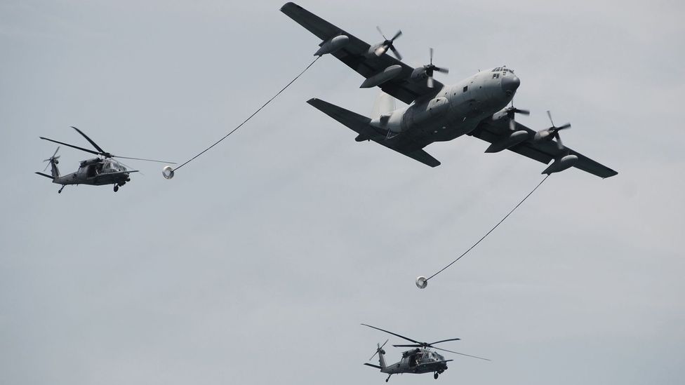 Refuelling helicopters in flight has proven much trickier than refuelling conventional planes (Credit: iStock) Refuelling helicopters in flight has proven much trickier than refuelling conventional planes (Credit: iStock)