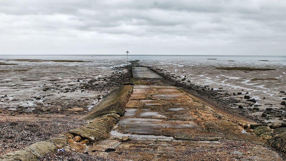 The causeway heads out to sea, then disappears into water (Credit: Phil Nevard)