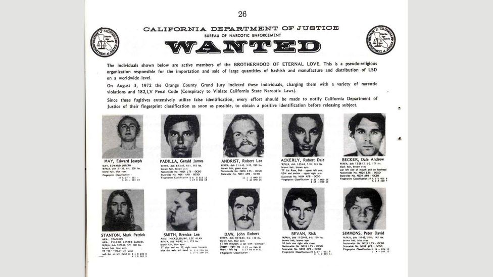 The members of the Brotherhood saw themselves in a quest for human emancipation; law enforcement officials saw it differently (Credit: California Department of Justice)