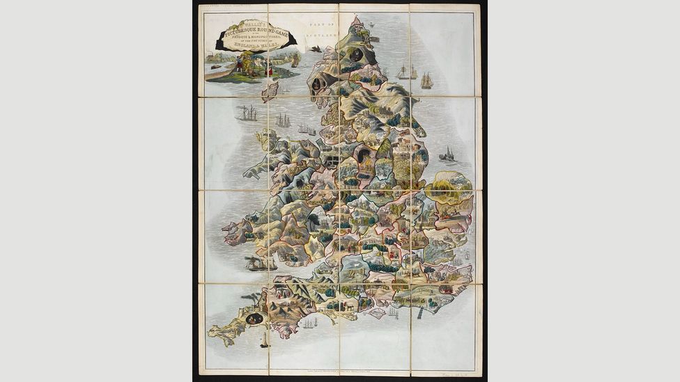Picturesque round game of the produce and manufactures of the counties of England and Wales, 1844, Edward Wallis (Credit: The British Library) Picturesque round game of the produce and manufactures of the counties of England and Wales, 1844, Edward Wallis (Credit: The British Library)