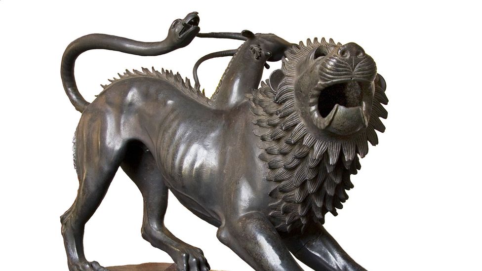 Hybrid animals - such as this Greek mythology chimera - fascinated and repelled the Ancient Greeks (Credit: Science Photo Library)