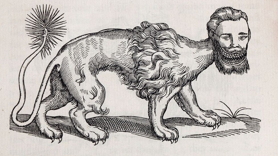 The manticore is an example of a human/animal hybrid from medieval bestiaries (Credit: Science Photo Library)