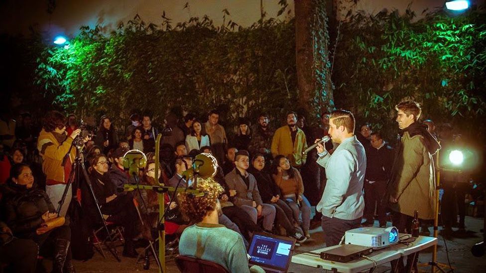The events, meant to dissect failures, are held all over the world, like this outdoor session in Mexico City (Credit: Farhid Mendoza) The events, meant to dissect failures, are held all over the world, like this outdoor session in Mexico City (Credit: Farhid Mendoza)