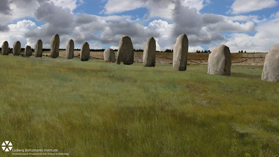 An CGI reconstruction of what the Durrington Walls, a recent discovery in the Stonehenge landscape, looked like (Credit: Ludwig Boltzmann Institute) An CGI reconstruction of what the Durrington Walls, a recent discovery in the Stonehenge landscape, looked like (Credit: Ludwig Boltzmann Institute)