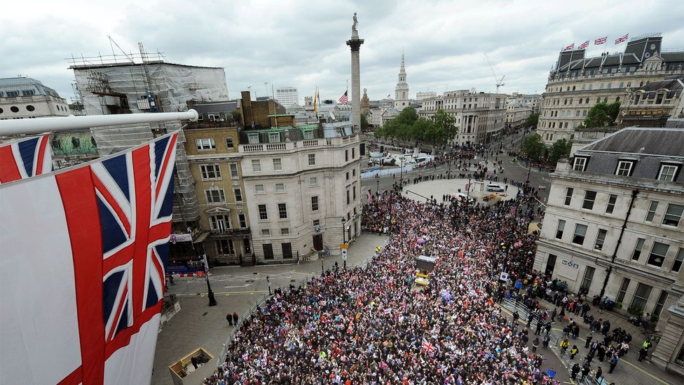 Spectators queue on The Mall, waiting for the Queen's Diamond Jubilee celebrations (Credit: Getty Images) Spectators queue on The Mall, waiting for the Queen's Diamond Jubilee celebrations (Credit: Getty Images)