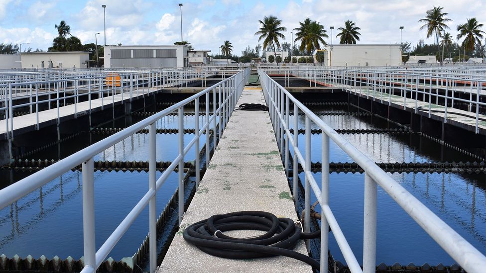 The Central District Wastewater and Treatment Plant is one of many aspects of south Florida’s infrastructure which is vulnerable to rising seas (Credit: Amanda Ruggeri)