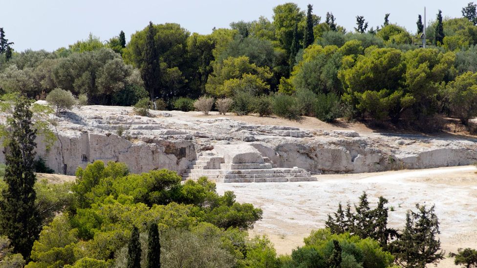 Pnyx hill, less than a kilometre from the Acropolis, was where the Athenian assembly met – its speaker’s dais is still there today (Credit: Alamy) Pnyx hill, less than a kilometre from the Acropolis, was where the Athenian assembly met – its speaker’s dais is still there today (Credit: Alamy)