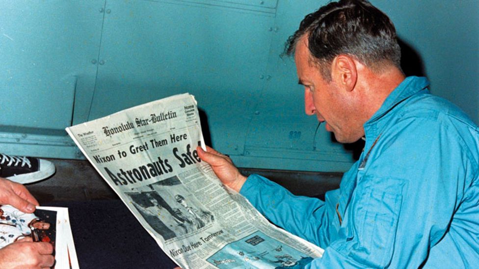 The three astronauts' rescue brought the space programme back to the front pages (Credit: Getty Images) The three astronauts' rescue brought the space programme back to the front pages (Credit: Getty Images)