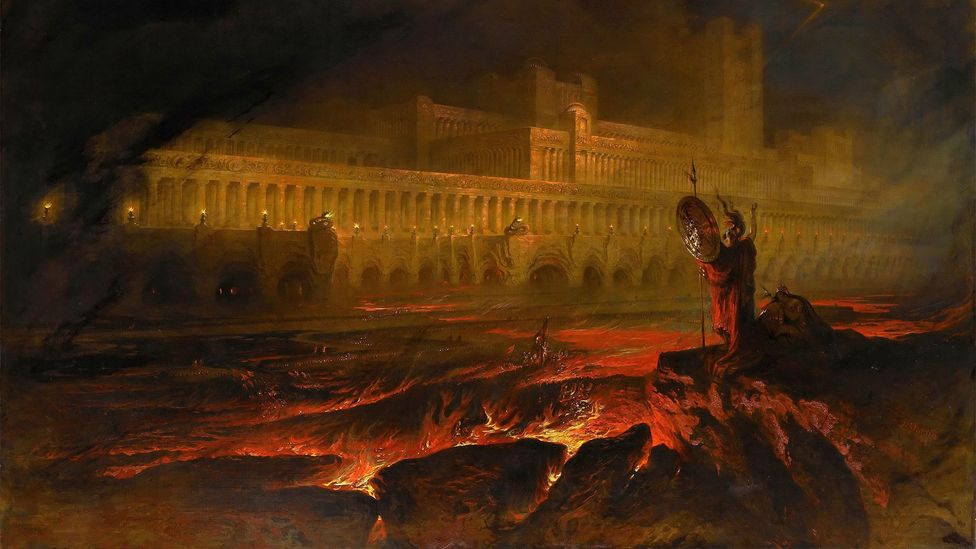 John Martin's 1825 painting depicts Pandemonium, the capital of Hell in Paradise Lost (Credit: Alamy)