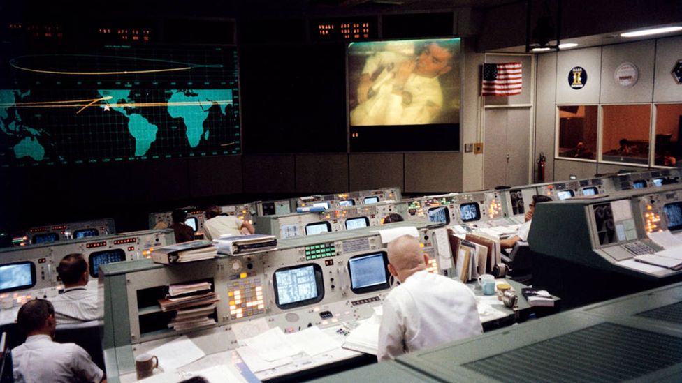 The mission control team worked around the clock to bring the fragile module back home (Credit: Nasa) The mission control team worked around the clock to bring the fragile module back home (Credit: Nasa)