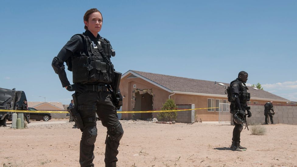 US drug enforcement officials prep as if for a warzone when getting ready to cross the border into Ciudad Juárez, Mexico (Credit: Lionsgate) US drug enforcement officials prep as if for a warzone when getting ready to cross the border into Ciudad Juárez, Mexico (Credit: Lionsgate)