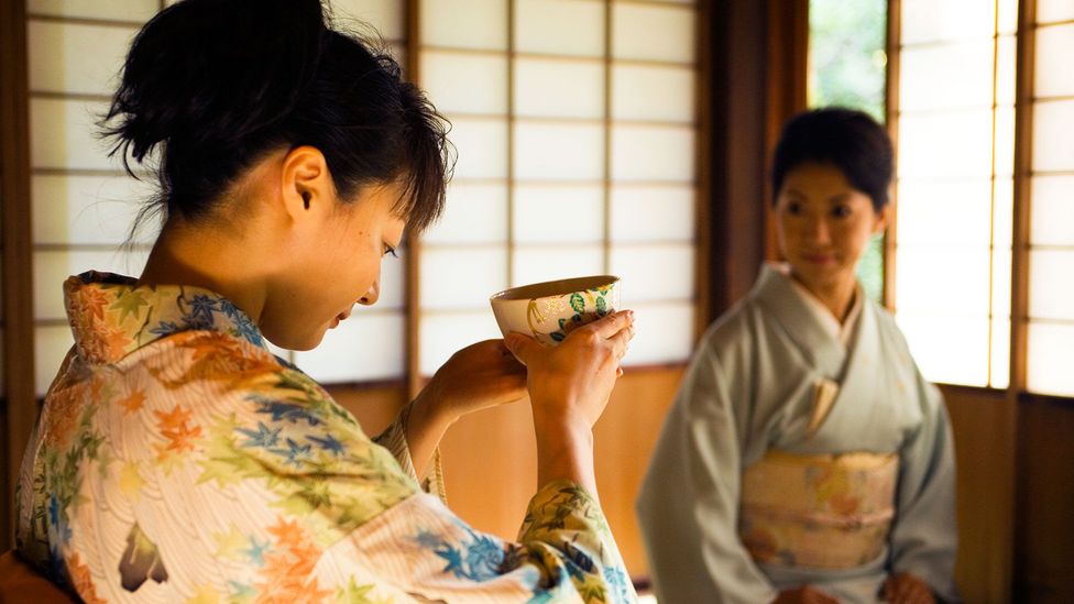 In tea ceremony, participants take time to notice the design of the cup (Credit: Lonely Planet/Getty)