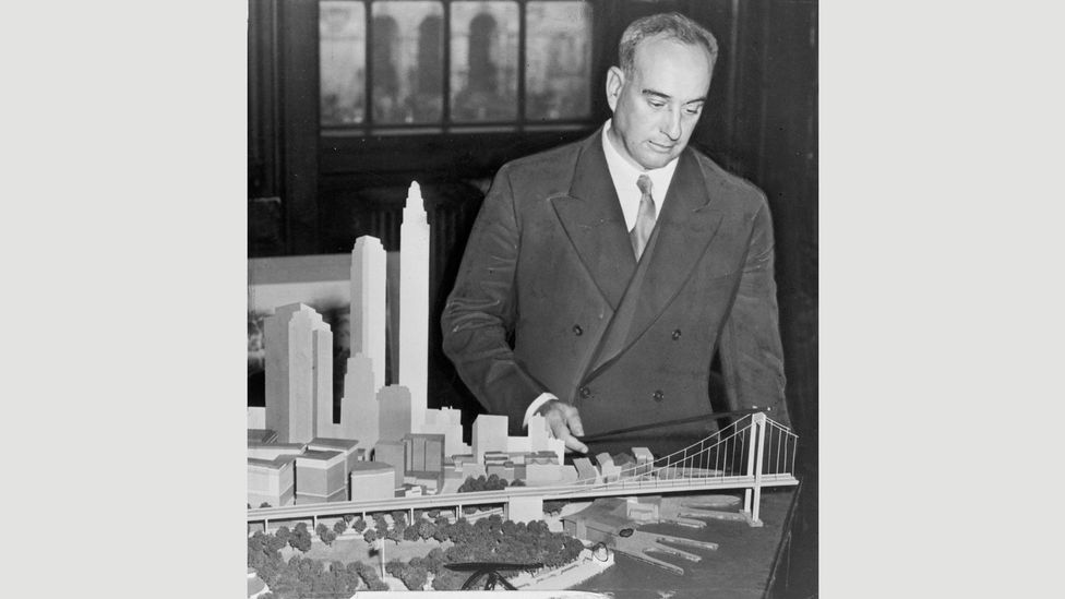 Robert Moses is the city planner who shaped much of modern New York – he had planned a bridge and highway to cut through Battery Park (Credit: Alamy)