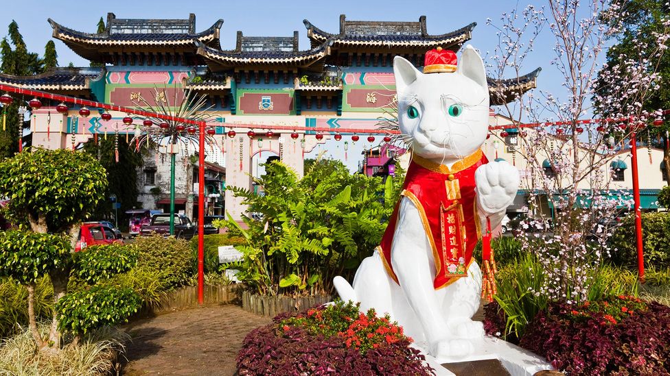 Kuching's Chinese population believe cats bring good luck (Credit: Andrew Watson/Getty Images)