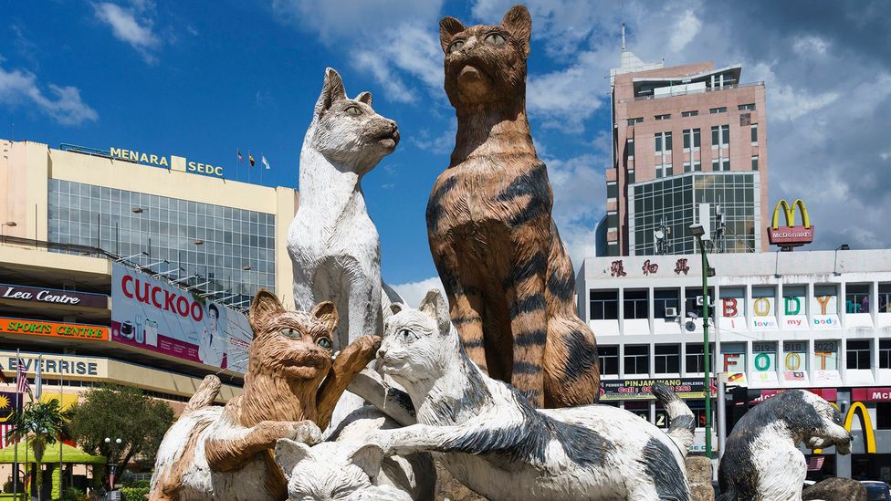 References to cats are everywhere in Kuching (Credit: Grant Dixon/Getty Images)