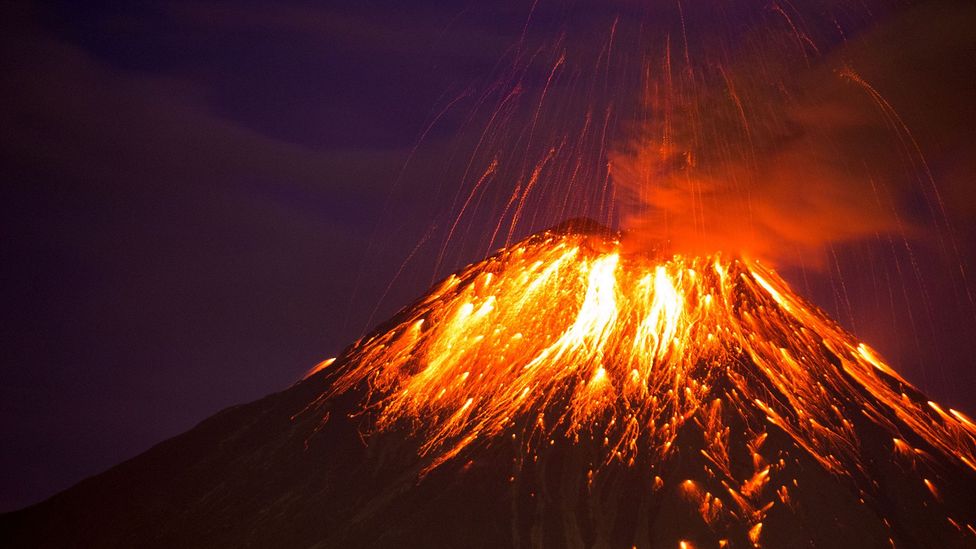 Volcano eruption at night (Credit: Getty Images)