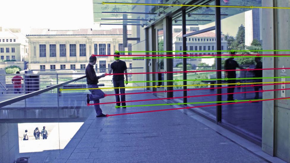 Tracing the reflections in an image can make it easy to spot fakes if they don’t line up (Credit: James O’Brien and Hany Farid)