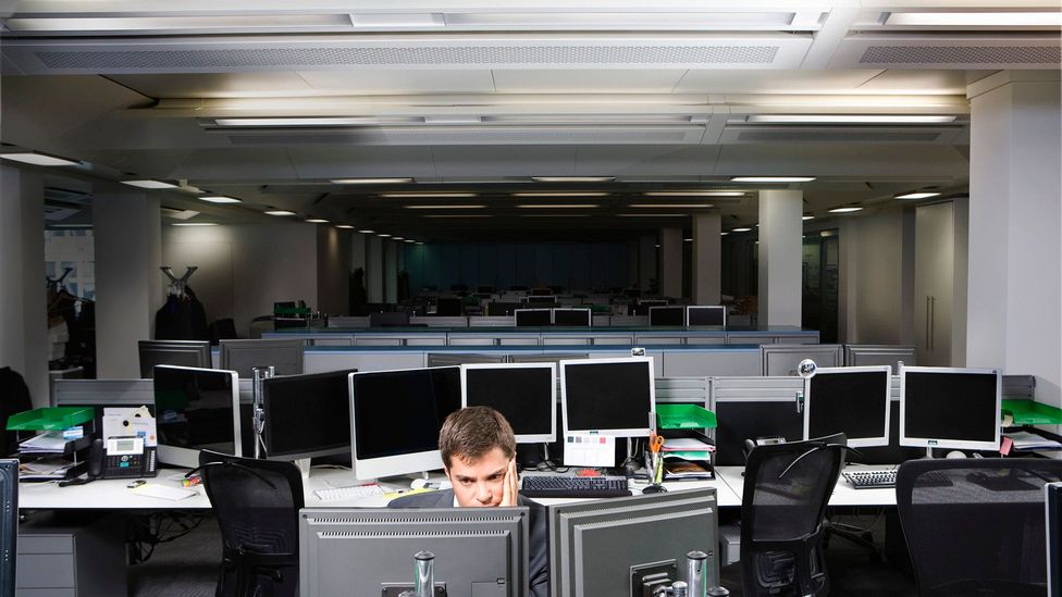 The fluorescent strip lighting often used in open plan offices can feel dingy and harsh (Credit: Getty Images) The fluorescent strip lighting often used in open plan offices can feel dingy and harsh (Credit: Getty Images)