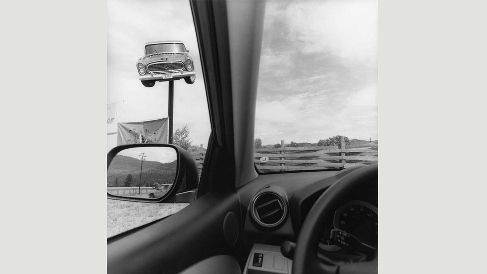 Lee Friedlander used parts of the vehicle, such as the windscreen or the front window frames, as devices to structure his compositions (Credit: Lee Friedlander)