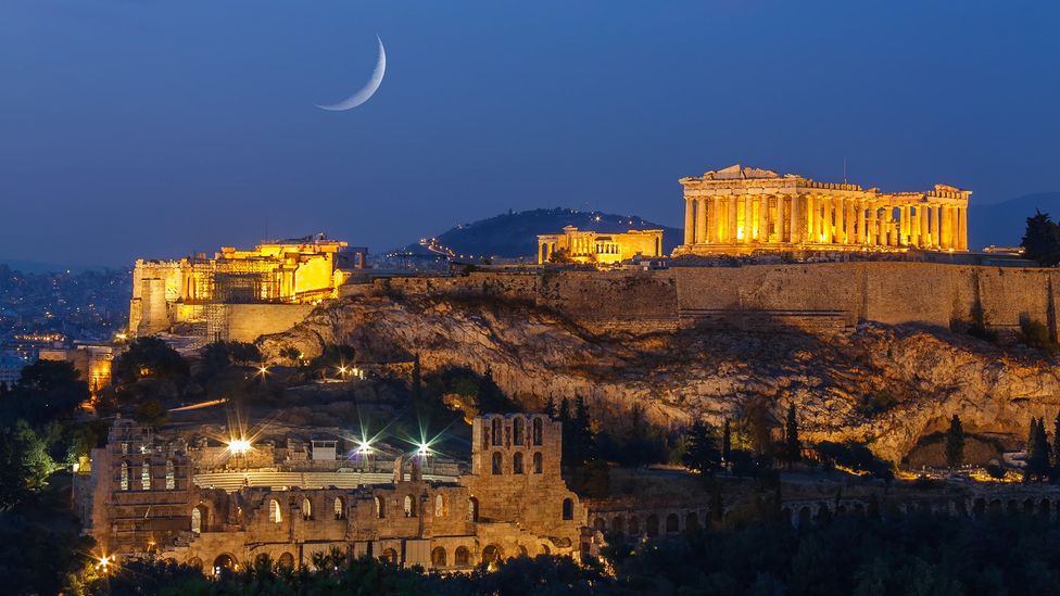 Some astronomy enthusiasts believe Greece’s temples were built to align the inhabited parts of Earth with the planets in the sky (Credit: Nikos Pavlakis/Alamy)