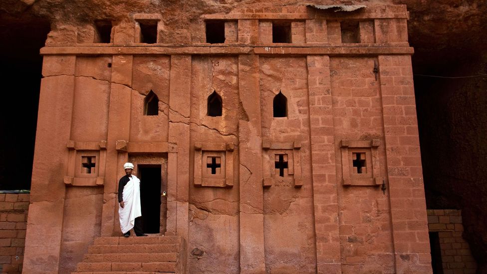 The people of Lalibela believe the churches were carved overnight by angels (Credit: GillesBarbier/imageBROKER/Alamy)