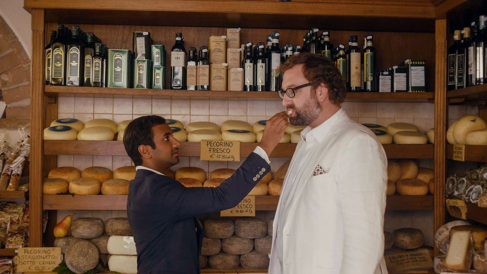 Aziz Ansari broke new creative ground with the second season of Master of None, in which he moves to Italy to learn the art of making pasta (Credit: Netflix)