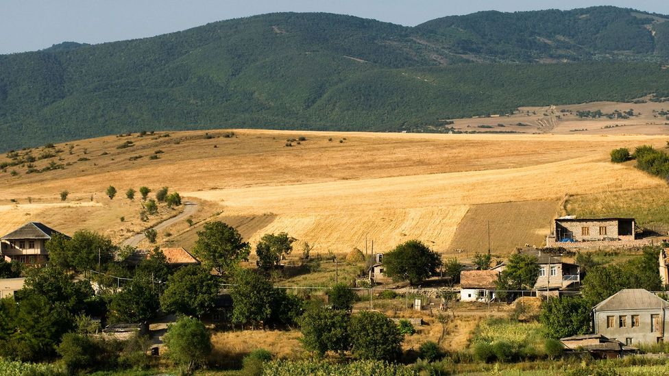 The road between Tbilisi and Gori passes by overgrown fields and the occasional train track (Credit: Eddie Gerald/Alamy)