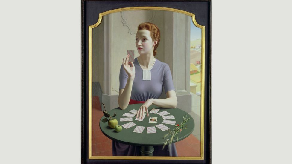 Some of his best-known pictures, including Portrait of a Young Woman and A Game of Patience, depict attractive young women in chic outfits (Credit: Bridgeman Images) Some of his best-known pictures, including Portrait of a Young Woman and A Game of Patience, depict attractive young women in chic outfits (Credit: Bridgeman Images)