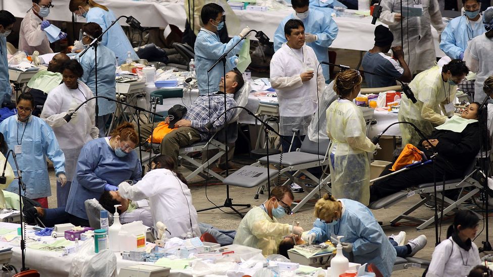 Medics working in free medical, dental and vision clinics must 'read' patients and assess quickly (Credit: Getty Images)