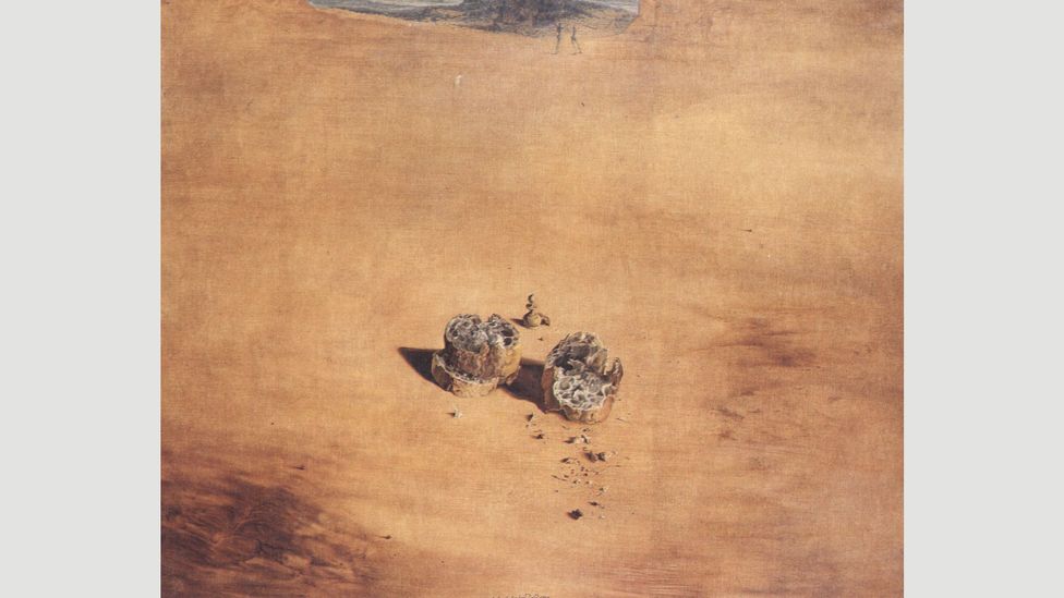Dalí’s Two Pieces of Bread Expressing the Sentiment of Love is believed to depict Dalí and his wife Gala, with Duchamp as the chess pawn (Credit: Wikipedia) Dalí’s Two Pieces of Bread Expressing the Sentiment of Love is believed to depict Dalí and his wife Gala, with Duchamp as the chess pawn (Credit: Wikipedia)