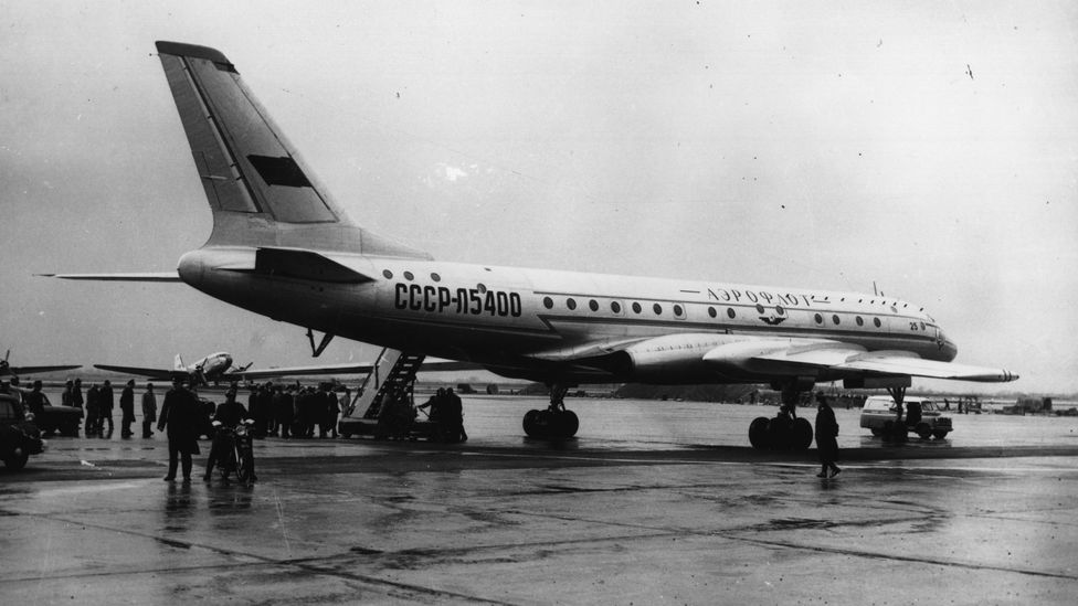 O primeiro avião soviético, o Tupolev Tu-104, foi uma surpresa para o Ocidente (Crédito: Getty Images)