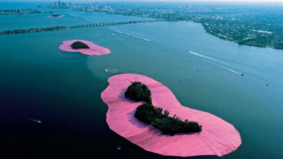 Christo and Jeanne-Claude, Surrounded Islands, 1983 (Credit: Christo and Jeanne-Claude)