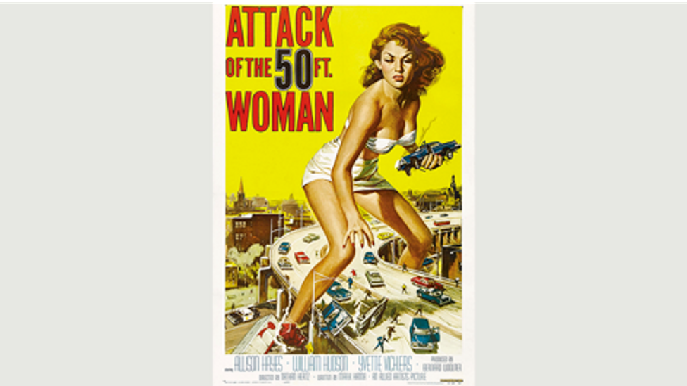 'Attack of the 50ft Woman,' a 1958 American science fiction feature film produced by Bernard Woolner (Credit: Getty Images)