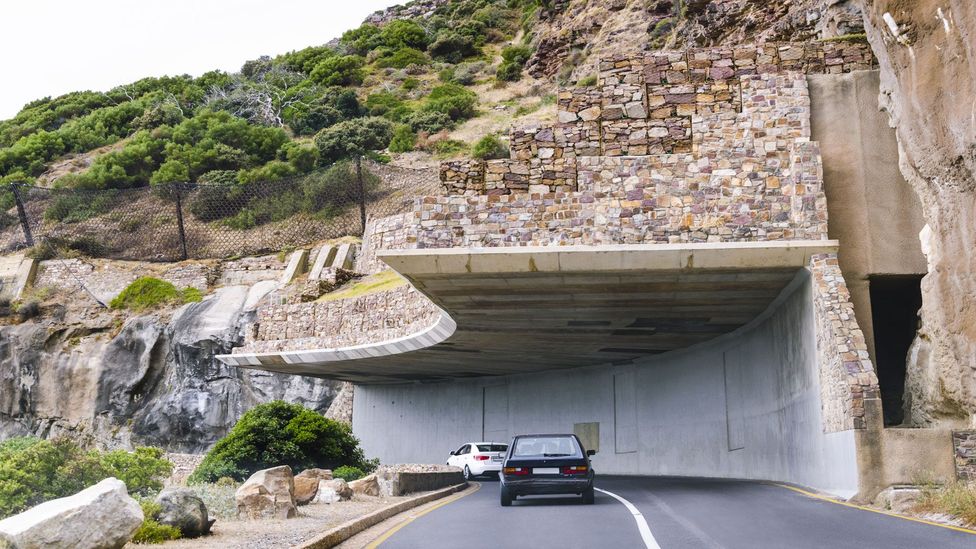 A ‘half tunnel’ was designed to protect the road from small rockslides (Credit: Michelle Dormer/Getty Images)