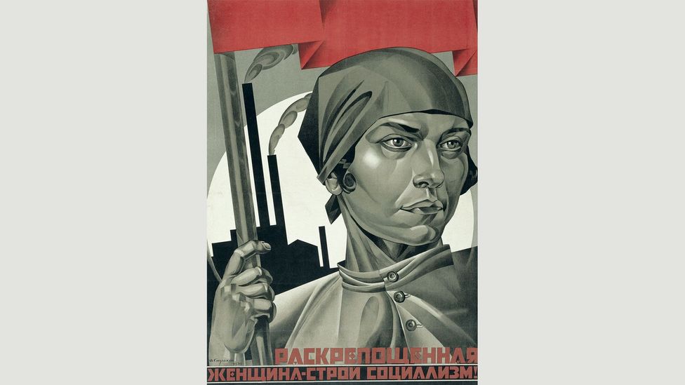 Emancipated Woman: Build Socialism! (1926) by Adolf Strakhov asserts confidence in an industrial future (Credit: The David King Collection at Tate) Emancipated Woman: Build Socialism! (1926) by Adolf Strakhov asserts confidence in an industrial future (Credit: The David King Collection at Tate)