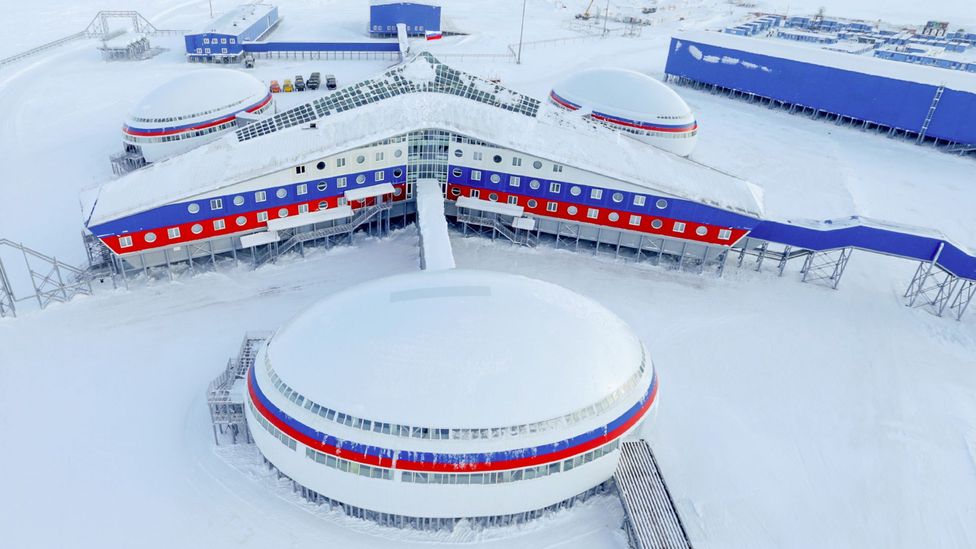 The Arktichesky Trilistnik military base opened to press in April: it includes living quarters, garages for military and special vehicles and more (Credit: Getty)