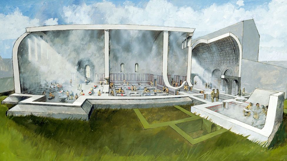 A reconstruction drawing of a Roman bath house - these 'thermae' were important places for hygiene and for socialising (Credit: English Heritage/Heritage Images/Getty Images) A reconstruction drawing of a Roman bath house - these 'thermae' were important places for hygiene and for socialising (Credit: English Heritage/Heritage Images/Getty Images)