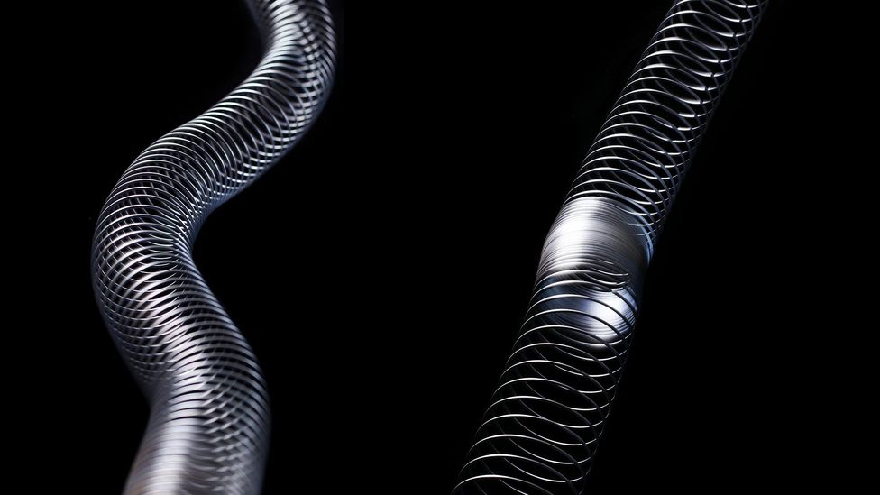 A slinky can be used to demonstrate two different types of seismic wave – the S wave on the left and the P wave on the right (Credit: Science Photo Library/Alamy) A slinky can be used to demonstrate two different types of seismic wave – the S wave on the left and the P wave on the right (Credit: Science Photo Library/Alamy)