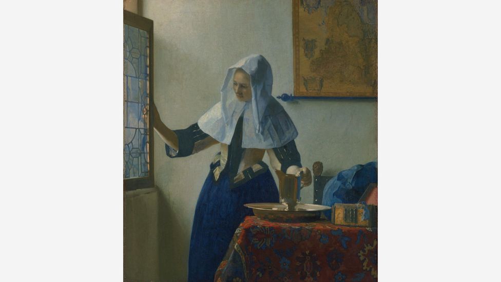 In Vermeer’s Young Woman with a Water Pitcher (c. 1662) the pitcher in question rests on a textured Persian carpet (Credit: The Metropolitan Museum of Art) In Vermeer’s Young Woman with a Water Pitcher (c. 1662) the pitcher in question rests on a textured Persian carpet (Credit: The Metropolitan Museum of Art)