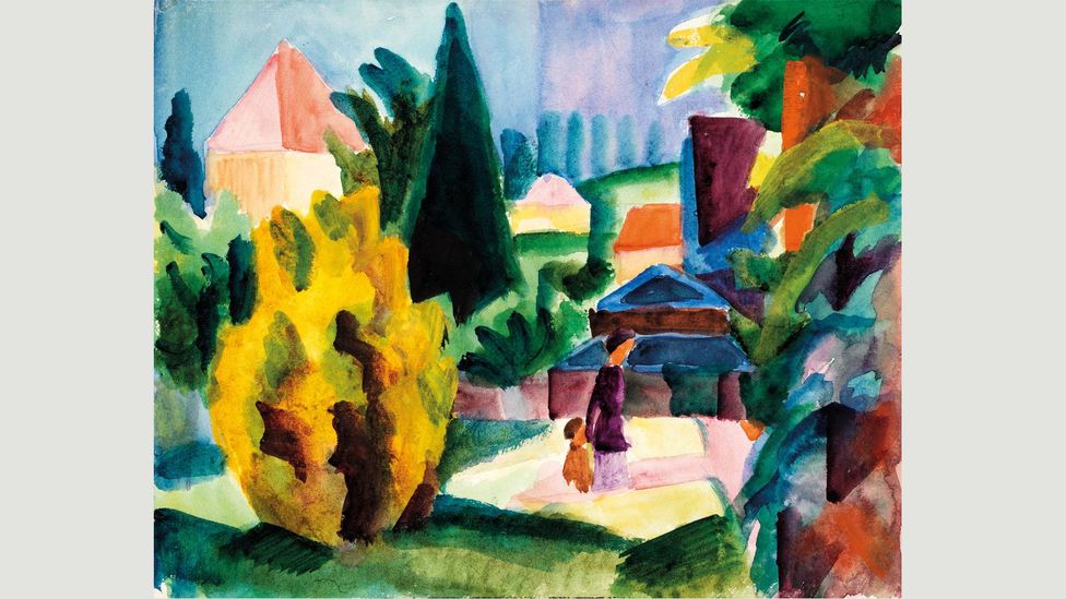 The German Expressionist painter August Macke's Im Schlossgarten von Oberhofen, 1914 is also featured (Credit: Kunstmuseum Bern)