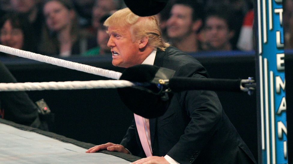 Trump’s campaign mimicked the World Wrestling Federation, which had blurred the lines between sport and show business (Credit: Getty) Trump’s campaign mimicked the World Wrestling Federation, which had blurred the lines between sport and show business (Credit: Getty)