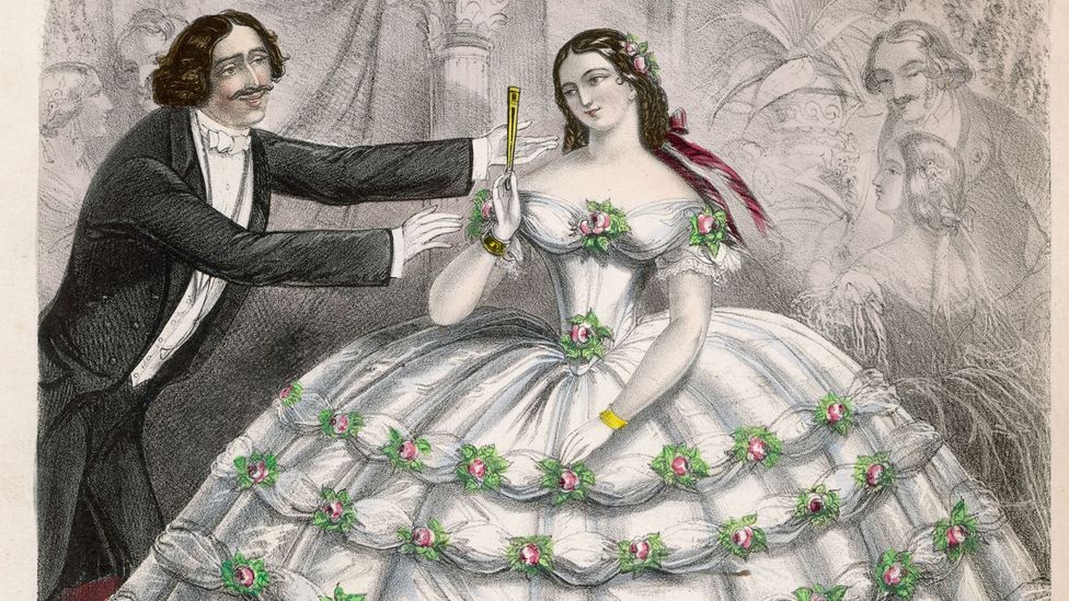 If a man could afford to dress his wife in crinoline – which required vast amounts of fabric – it would indicate substantial income (Credit: Alamy)