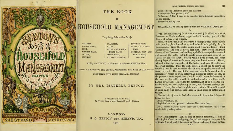 Mrs Beeton’s Book of Household Management contains a recipe for macaroni cheese that’s similar to today’s dish (Credit: Mrs Beeton’s Book of Household Management)