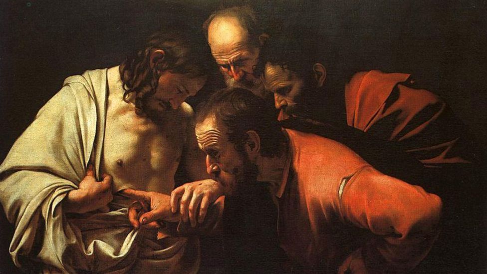 Caravaggio used cochineal as an essential element of his style, creating a dramatic contrast in The Incredulity of Saint Thomas, created in 1601-2 (Credit: Alamy)