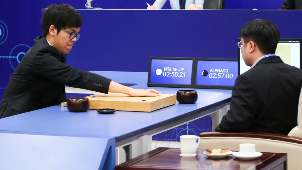 The world's top human player of Go,19-year-old Ke Jie, tries to beat AI program AlphaGo during a DeepMind Challenge Match (Credit: Getty Images)