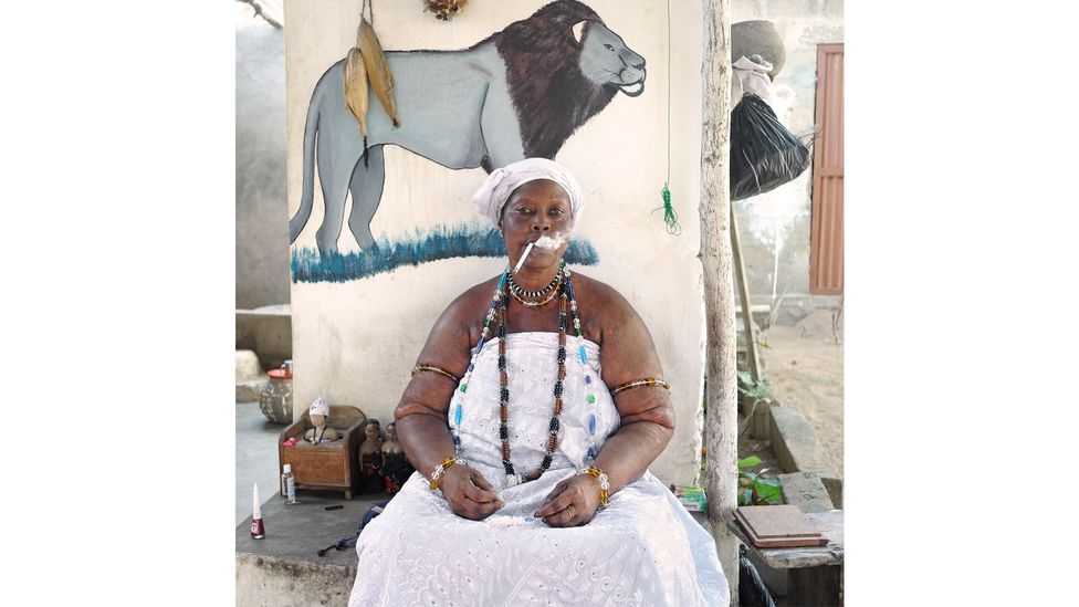Nicola Lo Calzo’s photo of a voodoo priestess in Benin, Idelphonse Adogbagbe, is part of a project about colonial slavery (Credit: Nicola Lo Calzo/L’agence à Paris)