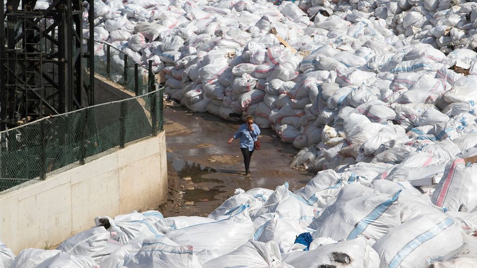 When the waste crisis began in 2015 it wasn't long until a river of rubbish began to snake around Beirut's suburbs (Credit: Getty Images) When the waste crisis began in 2015 it wasn't long until a river of rubbish began to snake around Beirut's suburbs (Credit: Getty Images)