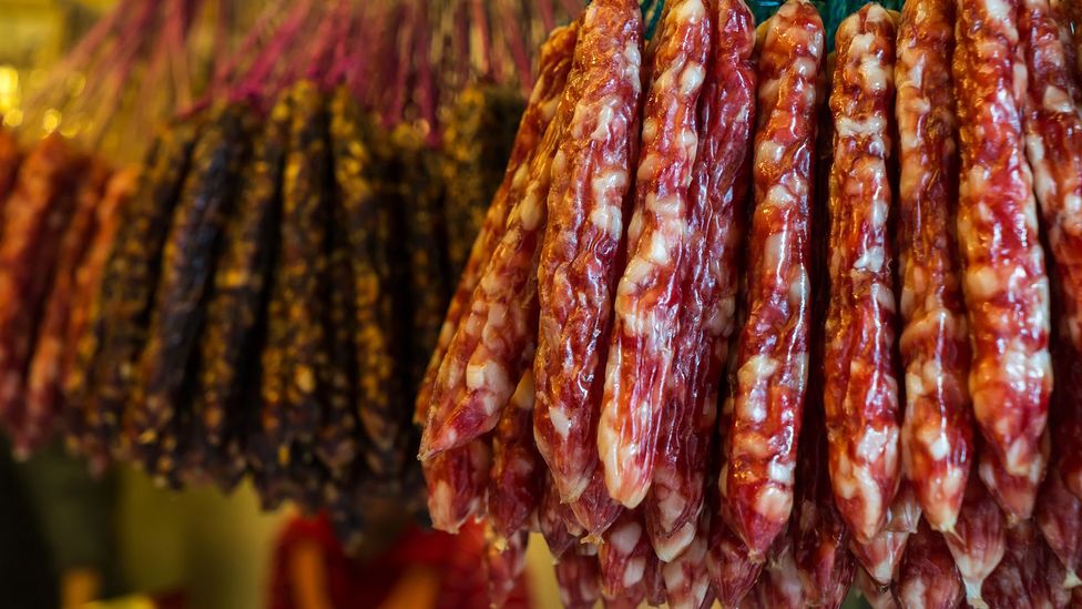 In China, pork sausages are also often dried in the air (Credit: Getty Images)
