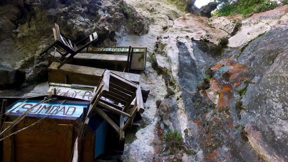 Coffins hang from a cliff in Sagada, the Philippines