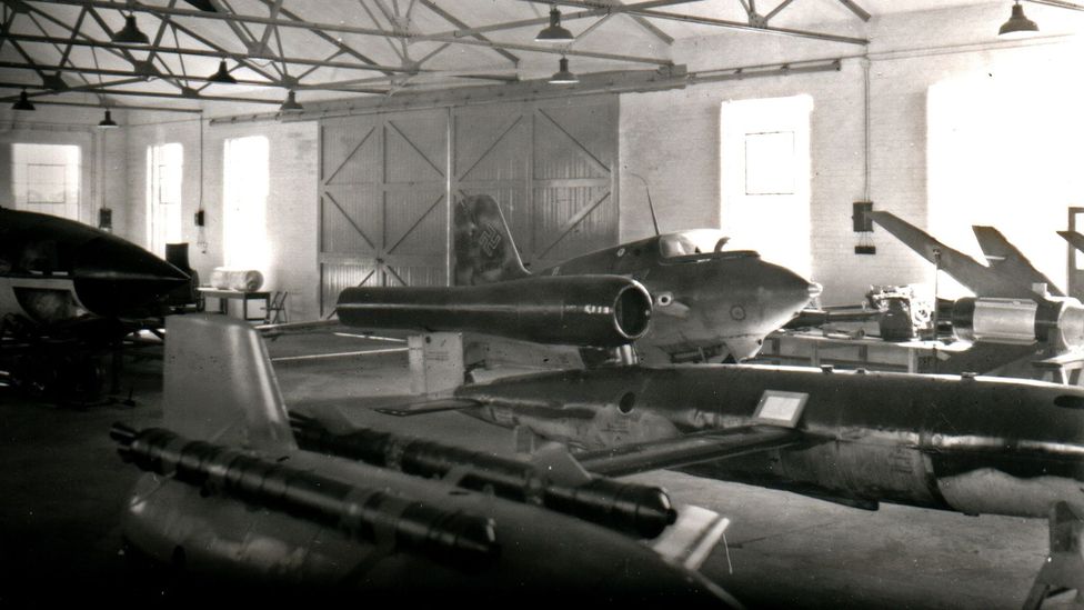 The site once housed captured German technology, like the Me-163 rocket fighter (Credit: Ed Andrews Collection) The site once housed captured German technology, like the Me-163 rocket fighter (Credit: Ed Andrews Collection)